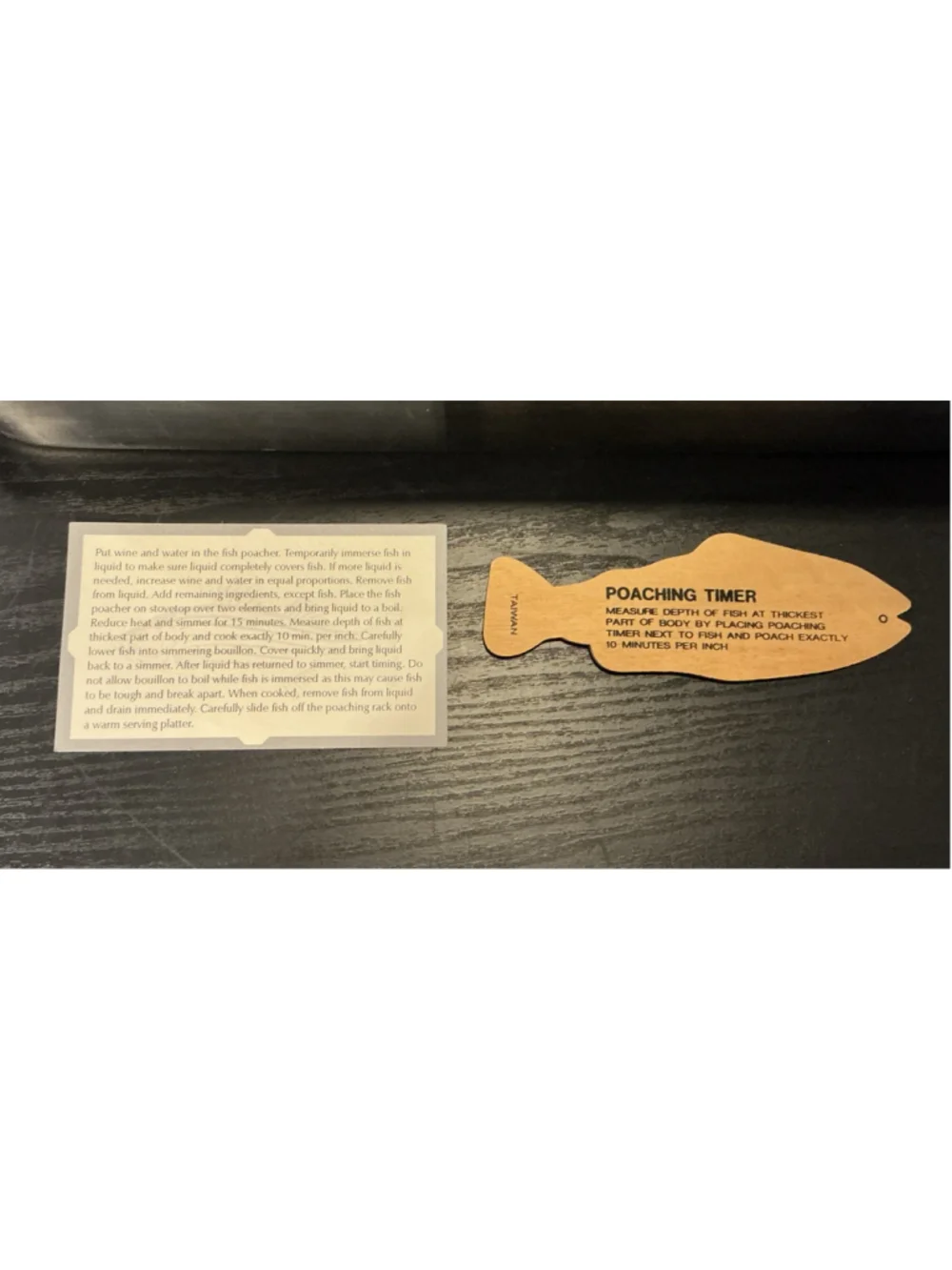 Stainless Steel Oblong Fish Poacher Pan, w/recipe & timer , Made in Taiwan 18